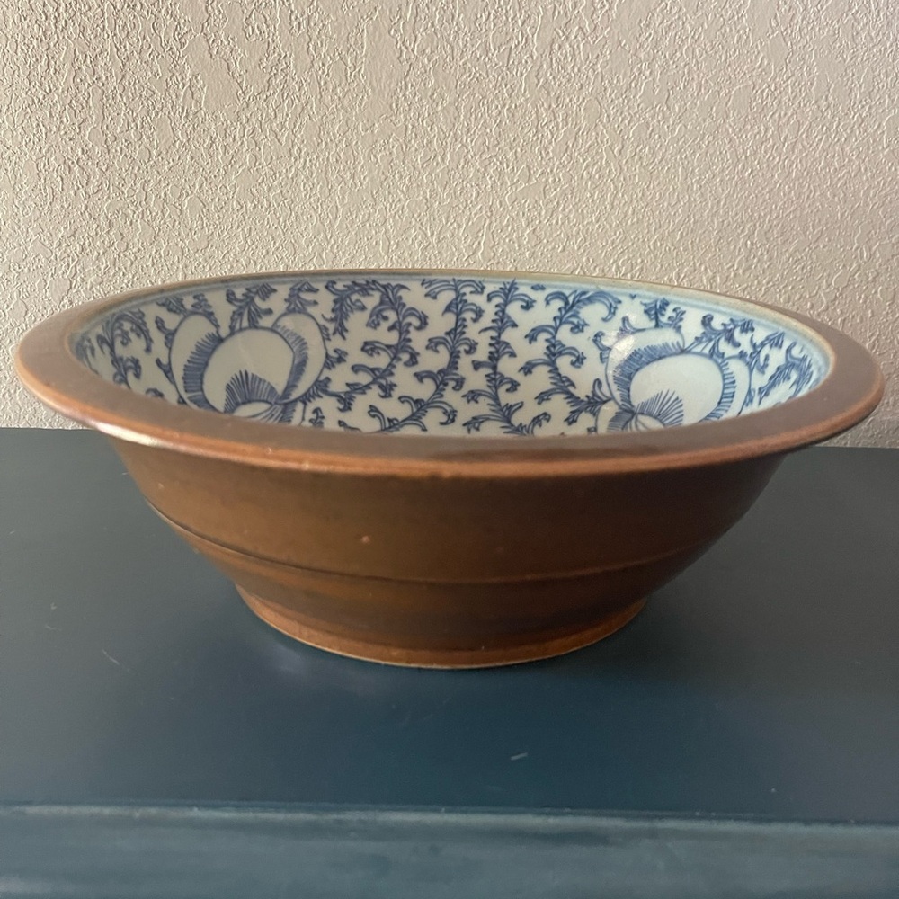 Brown and Blue Ceramic Bowl